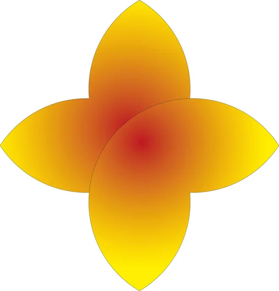 ベクトルグラフィックスは 円を変換してグラデーションを適用することによって作成されました 花の形に似ています — ストックベクタ