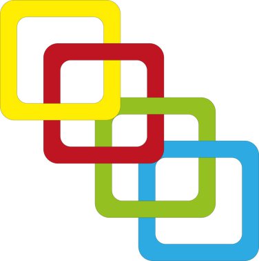 Dönüşümler ve dört karenin birleşmesi sonucu vektör grafikleri oluşturuldu.