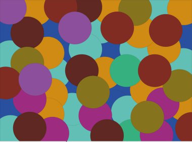 Çok renkli dairelerin yerleştirildiği yüzeyi gösteren vektör grafikleri.