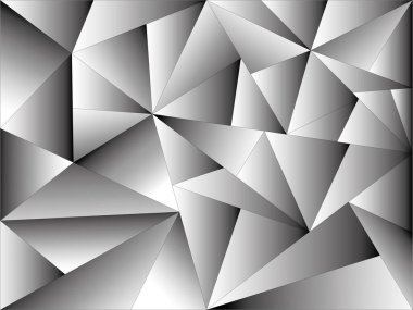 Üçgenlerin düzenlenmesi ve dönüşümünden kaynaklanan dokuyu gösteren vektör grafikleri. 3B etki elde etmek için bir gradyan uygulandı.