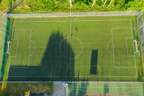 Провинциальный Стадион Центре Находится Футбольное Поле Покрытое Травой Вокруг Беговой — стоковое фото