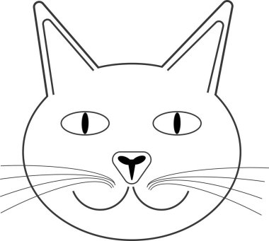 Çizgilerden oluşan grafikler, bir kedinin yüzünü görselleştirmek.