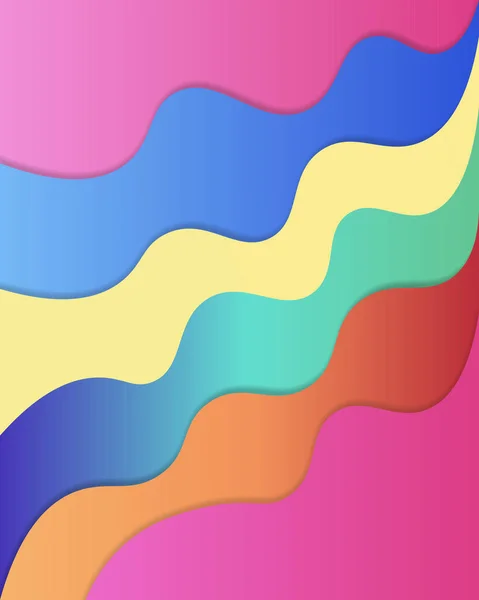 多色の3D波と明るい抽象的な背景 — ストックベクタ