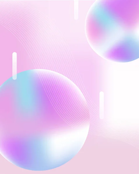 Абстрактный Фон Пузырьки Геометрические Фигуры Розовый Цвет Цветные Воздушные Шары — стоковый вектор