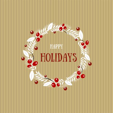 Şenlikli bir çelenk ile arka plan. Mutlu Tatiller ve Haftasonları