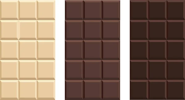 Set Chocolate Bars White Milk Dark —  Vetores de Stock