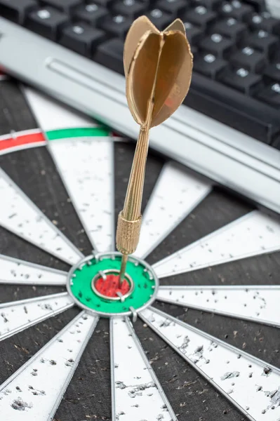 Golden Arrow Dart Middle Dart Board Royalty Free Stock Images