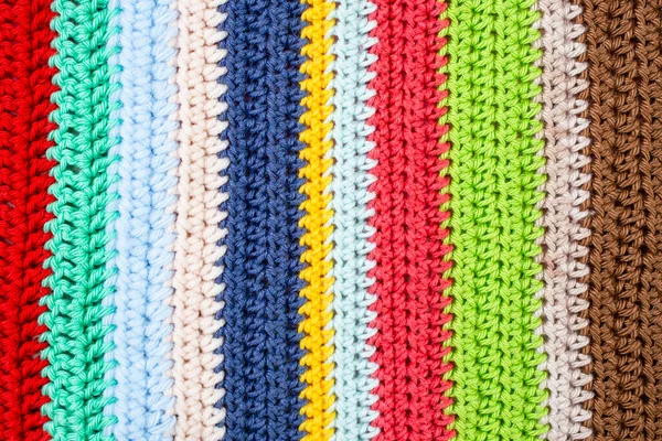Vertical Multi Colored Crochet Lines Pattern Abstract Close Background — Stock Photo, Image