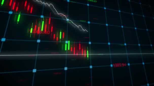 Animación Gráficos Datos Existencias Económicas Financieras — Vídeos de Stock