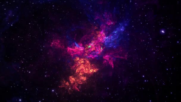 Nebulosa Espacial Multicolor Sin Costuras Animación Ciencia Tecnología — Vídeos de Stock