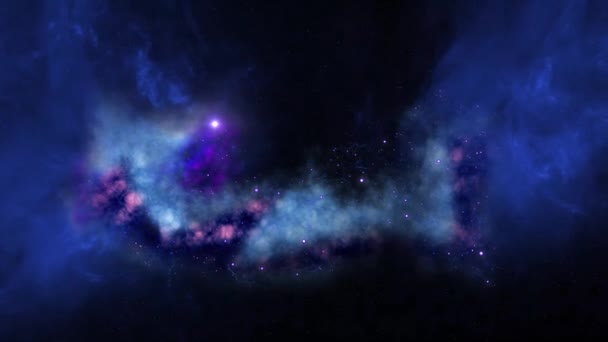 Nebulosa Blue Star Cosmos Imágenes Ciencia Tecnología — Vídeos de Stock