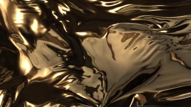 Animation Shinning Golden Liquid Flowing Science Technology — Stock Video