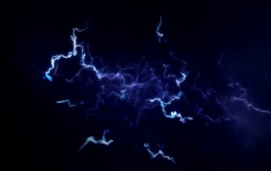 Şok edici Şimşek Gökyüzü 4k Animasyon bilim ve teknoloji