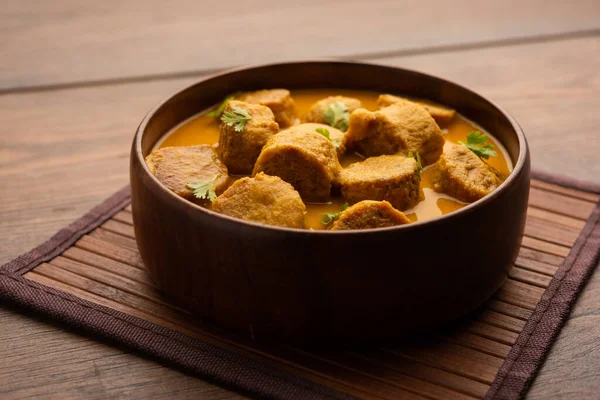 Besan Gatte Sabzi Gatta Curry Recipe Popular Menú Rajasthani Para — Foto de Stock