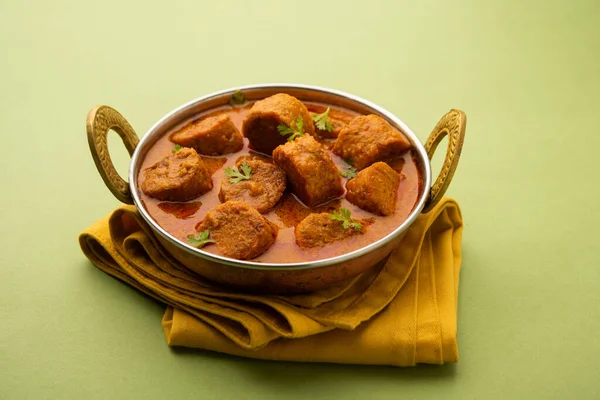 Besan Gatte Sabzi Oder Gatta Curry Rezept Beliebtes Rajasthani Menü — Stockfoto