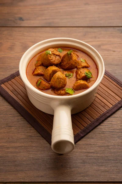 Besan Gatte Sabzi Vagy Gatta Curry Recept Népszerű Rajasthani Menü — Stock Fotó