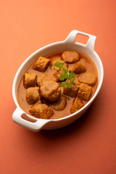 Besan Gatte Sabzi Vagy Gatta Curry Recept Népszerű Rajasthani Menü — Stock Fotó