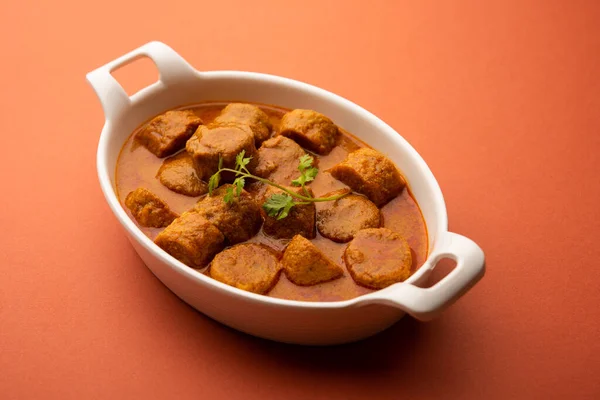 Besan Gatte Sabzi Vagy Gatta Curry Recept Népszerű Rajasthani Menü — Stock Fotó