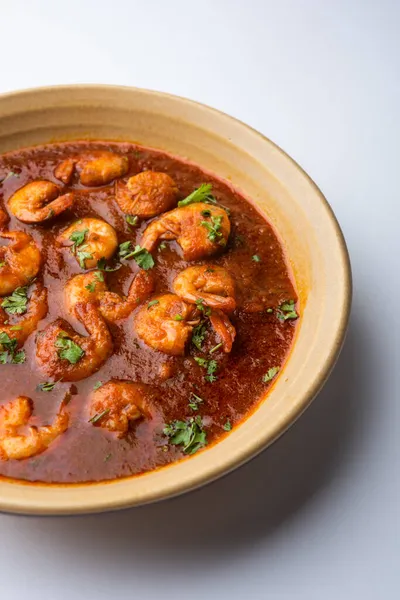 Goan Prawns Shrimp Curry Zinga Masala Also Known Kolambi Kalwan — Stock Photo, Image