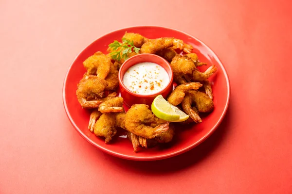 Buñuelos Gambas Bajji Jheenga Pakoda Kolambi Zinga Pakora Snack Food — Foto de Stock