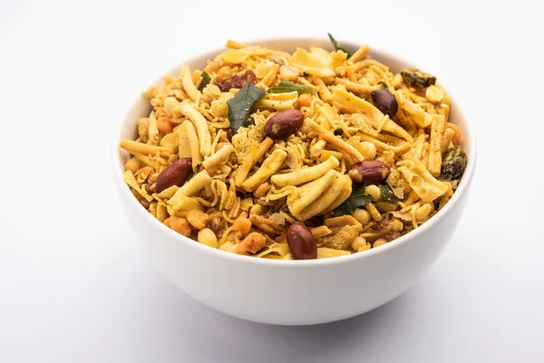 Bombay Mix Chanachur Chiwda Farsan Een Indiase Snack Mix Populaire — Stockfoto