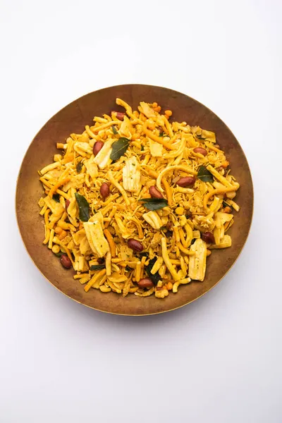 Bombay Mix Nebo Chanachur Nebo Chiwda Nebo Farsan Indický Snack — Stock fotografie