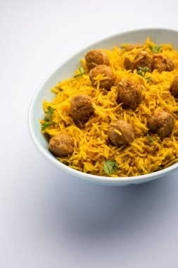 Soya Chunk Pulav veya soya vadi pilavı