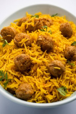 Soya Chunk Pulav veya soya vadi pilavı