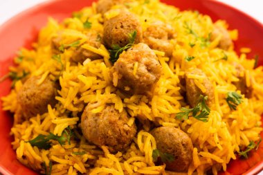 Soya Chunk Pulav veya soya vadi pilavı