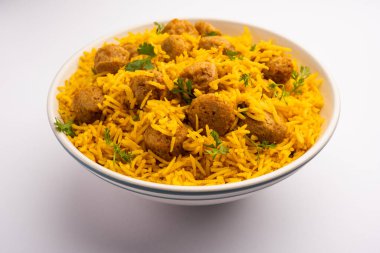 Soya Chunk Pulav veya soya vadi pilavı