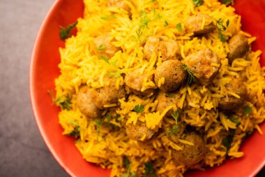 Soya Chunk Pulav veya soya vadi pilavı