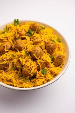 Soya Chunk Pulav veya soya vadi pilavı