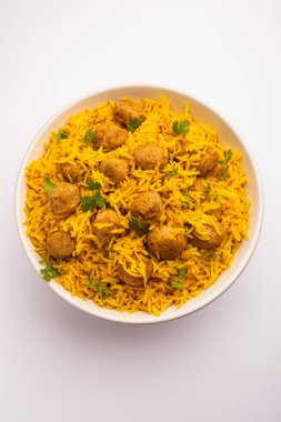 Soya Chunk Pulav veya soya vadi pilavı