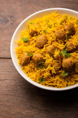 Soya Chunk Pulav veya soya vadi pilavı