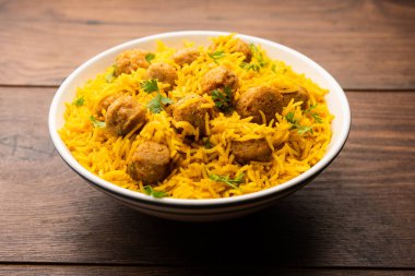 Soya Chunk Pulav veya soya vadi pilavı