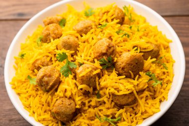 Soya Chunk Pulav veya soya vadi pilavı