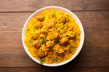 Soya Chunk Pulav veya soya vadi pilavı