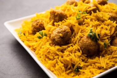 Soya Chunk Pulav veya soya vadi pilavı