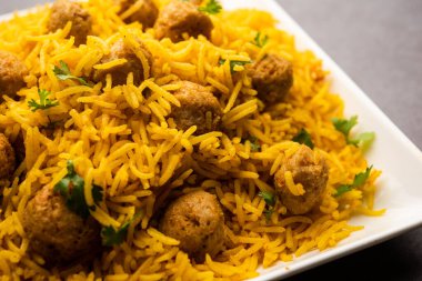 Soya Chunk Pulav veya soya vadi pilavı