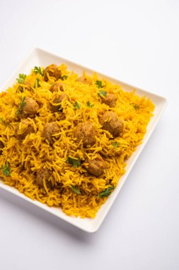 Soya Chunk Pulav veya soya vadi pilavı