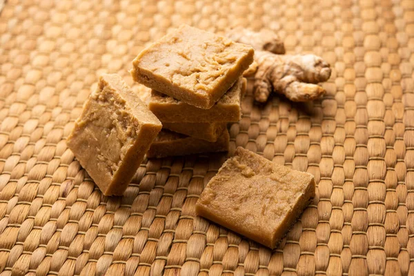 Aale Pak Ginger Barfi Dulces Barfee Adrak Burfi Una Medicina — Foto de Stock