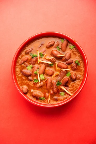 Rajma Curry Lub Rajmah Masala Serwowane Ryżem Laccha Paratha — Zdjęcie stockowe