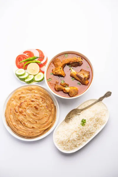 Hammel Oder Gosht Masala Oder Indisches Lamm Rogan Joh Mit — Stockfoto