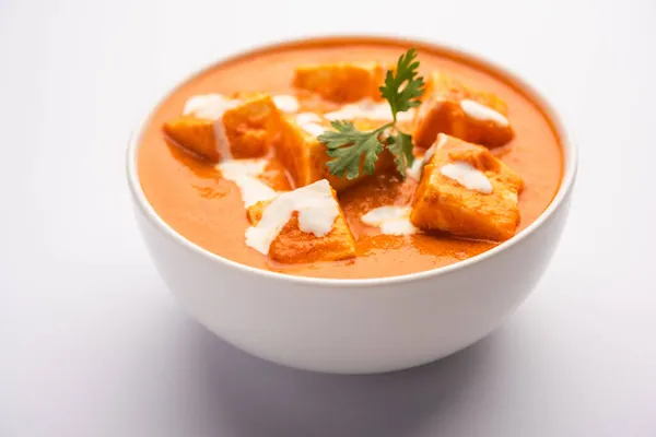 Paneer Butter Masala Cheese Cottage Curry Servi Avec Riz Laccha — Photo