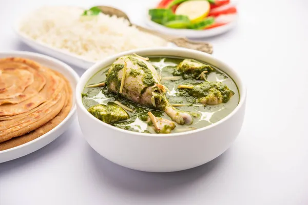 Green Palak Chicken Curry Oder Murgh Hariyali Tikka Masala Oder — Stockfoto