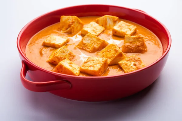 Paneer Butter Masala Cheese Cottage Curry Servi Avec Riz Laccha — Photo