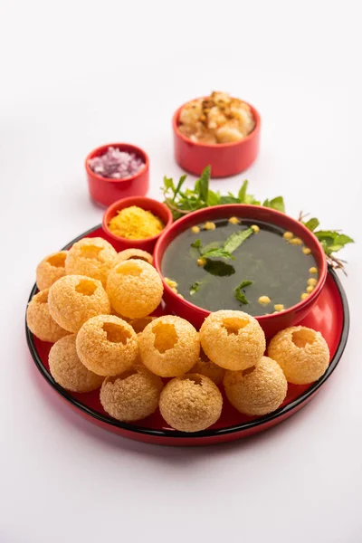 Panipuri Або Fuchka Fhuchka Або Gupchup Або Golgappa Або Pani — стокове фото