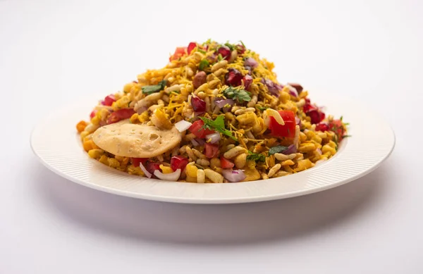 Bhelpuri Eller Bhel Ett Gott Vägmellanmål Med Ursprung Indien Och — Stockfoto