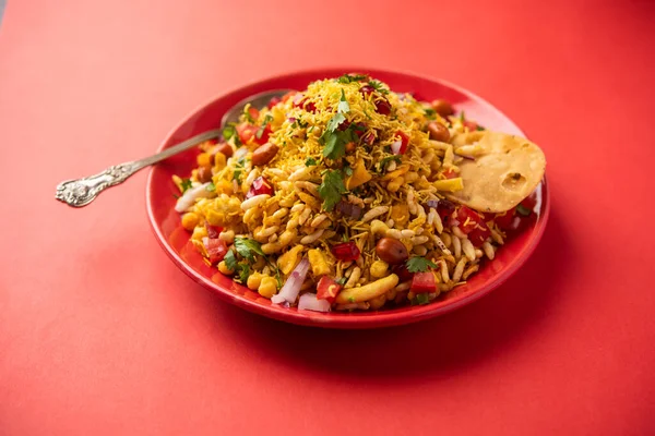 Bhelpuri Eller Bhel Ett Gott Vägmellanmål Med Ursprung Indien Och — Stockfoto