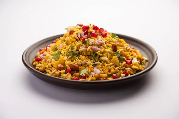 Bhelpuri Bhel Lanche Salgado Beira Estrada Originário Índia Também Tipo — Fotografia de Stock